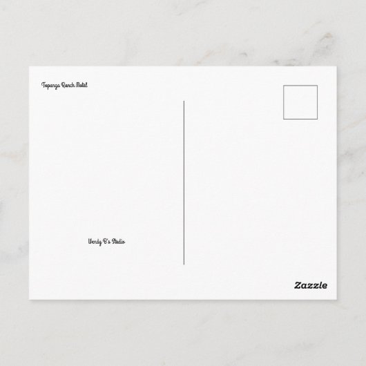 Topanga Ranch Motel Briefkaart (Achterkant)