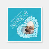 Topaz, 4 jaar gedenkdag hartfoto servetten (Voorkant)