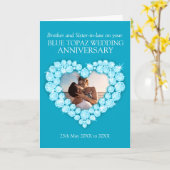 Topaz 4de huwelijksverjaardag broer fotokaart kaart (Gele Bloem)