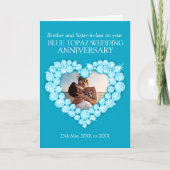 Topaz 4e trouwjubileum broer fotokaart kaart (Voorkant)