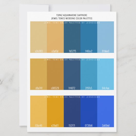 Topaz Aquamarijn Saffier Jewel Tone Bruiloft Kleur (Voorkant)