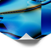 Topaz | Blauwe en witte fractale kunst Perfect Poster (Hoek)