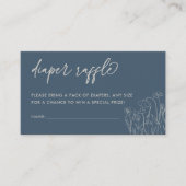 Topaz Blue Wildflower Line Art Luier Raffle Informatiekaartje (Voorkant)