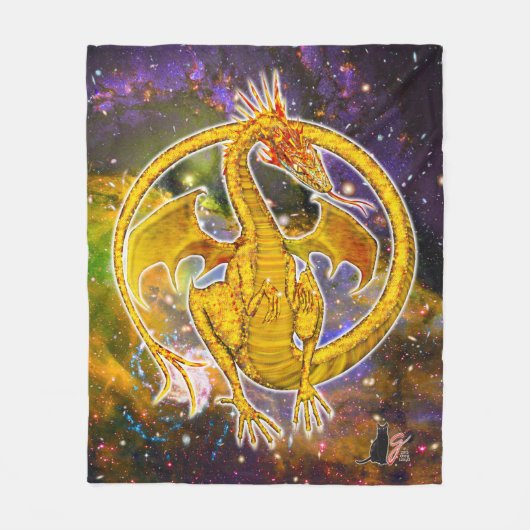 Topaz Cosmic Dragon Fleece Blanket (Voorkant)