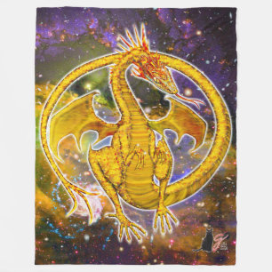 Topaz Cosmic Dragon Fleece Blanket Deken