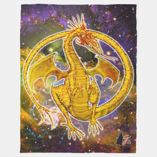 Topaz Cosmic Dragon Fleece Blanket Deken (Voorkant)
