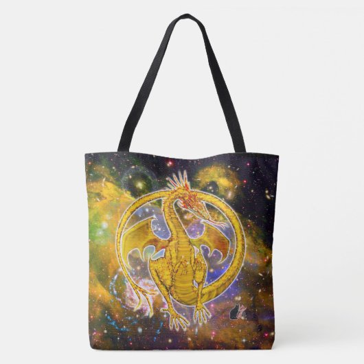 Topaz Cosmic Dragon Tote Bag (Achterkant)