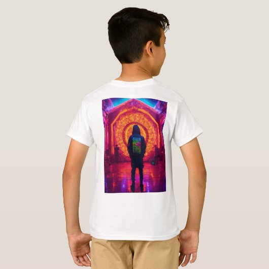 **"Topaz Cyberpunk DMT Raver"** T-shirt (Achterkant volledig)