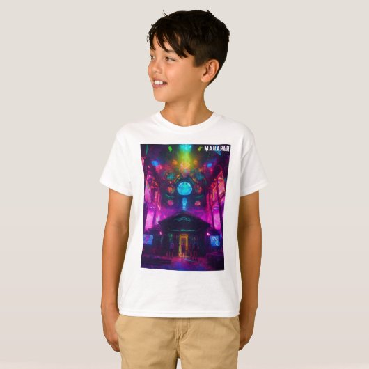 **"Topaz Cyberpunk DMT Raver"** T-shirt (Voorkant volledig)