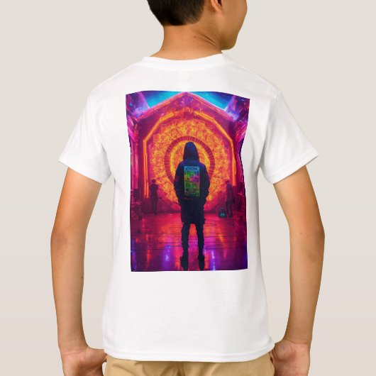 **"Topaz Cyberpunk DMT Raver"** T-shirt (Achterkant)