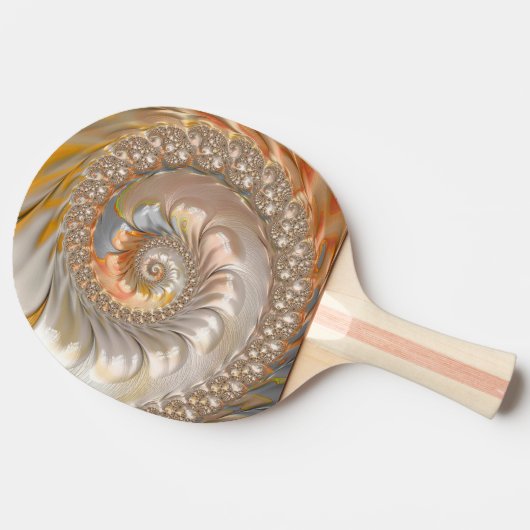 TOPAZ Fractal Design Pattern ~ Original ~ Tafeltennisbatje (Zijkant)