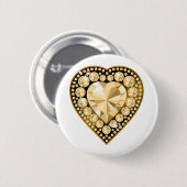 Topaz Gem Heart Ronde Button 5,7 Cm (Voorkant /achterkant)