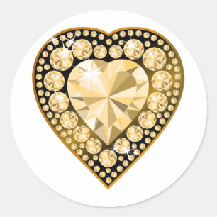 Topaz Gem Heart Ronde Sticker