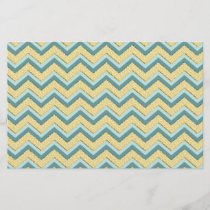 Topaz Glitter Chevron Pattern Briefpapier