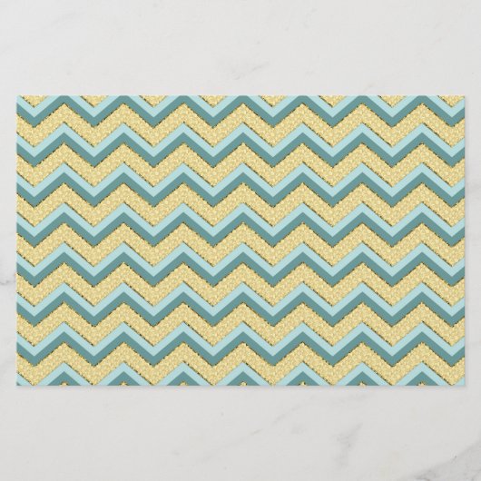 Topaz Glitter Chevron Pattern Briefpapier (Voorkant)