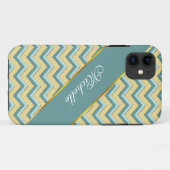 Topaz Glitter Chevron Pattern Case-Mate iPhone Case (Achterkant (horizontaal))