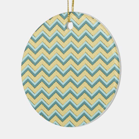 Topaz Glitter Chevron Pattern Keramisch Ornament (Links)