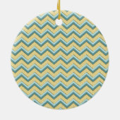 Topaz Glitter Chevron Pattern Keramisch Ornament (Achterkant)