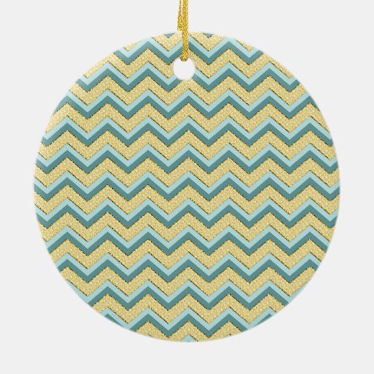 Topaz Glitter Chevron Pattern Keramisch Ornament (Achterkant)
