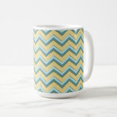 Topaz Glitter Chevron Pattern Koffiemok (Voorkant rechts)