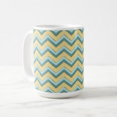 Topaz Glitter Chevron Pattern Koffiemok (Voorkant links)