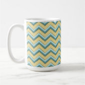Topaz Glitter Chevron Pattern Koffiemok (Links)
