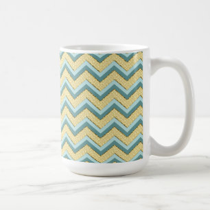 Topaz Glitter Chevron Pattern Koffiemok