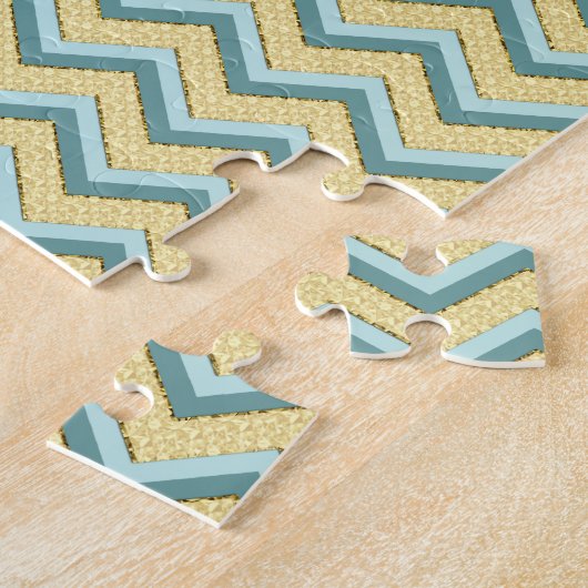 Topaz Glitter Chevron Pattern Legpuzzel (Zijkant)