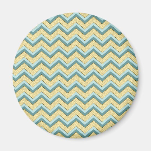 Topaz Glitter Chevron Pattern Magneet (Voorkant)