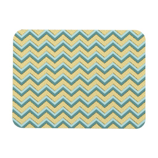 Topaz Glitter Chevron Pattern Magneet (Horizontaal)