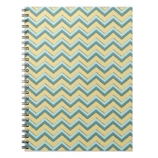 Topaz Glitter Chevron Pattern Notitieboek (Voorkant)
