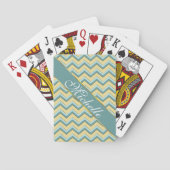 Topaz Glitter Chevron Pattern Pokerkaarten (Achterkant)