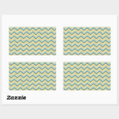 Topaz Glitter Chevron Pattern Rechthoekige Sticker (Vel)