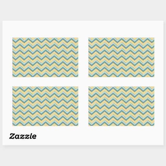 Topaz Glitter Chevron Pattern Rechthoekige Sticker (Vel)