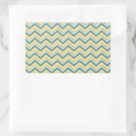 Topaz Glitter Chevron Pattern Rechthoekige Sticker (Tas)