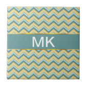 Topaz Glitter Chevron Pattern Tegeltje (Voorkant)