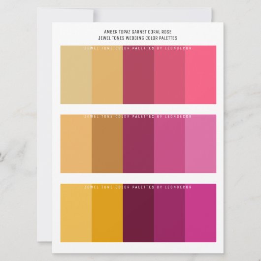 Topaz Granaat Koraal Roos Jewel Tone Bruiloft Kleu (Voorkant)