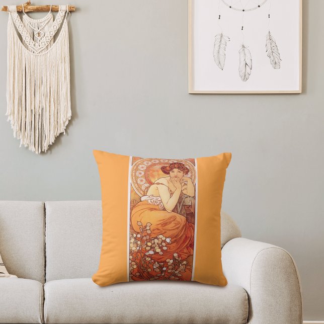 Topaz Illustration Alphonse Mucha Nouveau Kussen (Creator heeft geüpload)