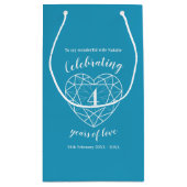 Topaz Jubileum 4 jaar liefde vrouw cadeau tas Klein Cadeauzakje (Achterkant)