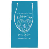 Topaz Jubileum 4 jaar liefde vrouw cadeau tas Klein Cadeauzakje (Voorkant)