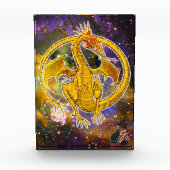 Topaz Kosmische Draak Acrylic Blok (Voorkant)