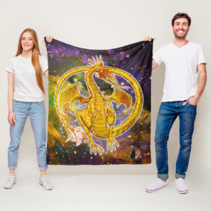 Topaz Kosmische Draken Fleece Deken