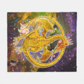 Topaz Kosmische Draken Fleece Deken (Voorkant (Horizontaal))