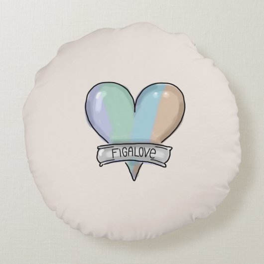 Topaz Mist Figaro round pillow Rond Kussen (Achterkant)