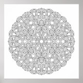 Topaz Moonlight Crystal Mandala Kleurstof Poster (Voorkant)