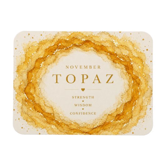 Topaz November Geboortesteen Flexi Magneet (Horizontaal)