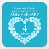Topaz onderzetters op de 4e huwelijksdag (Voorkant)