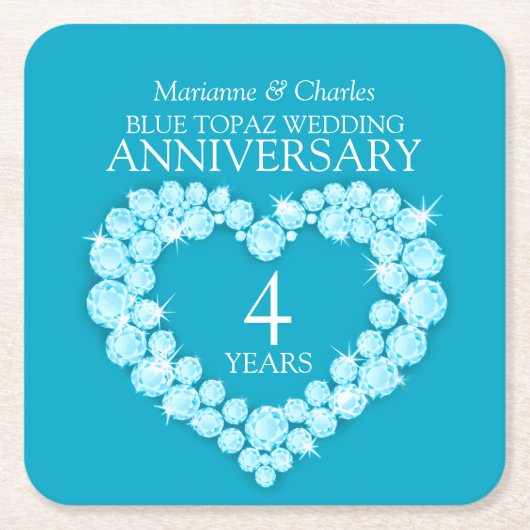 Topaz onderzetters op de 4e huwelijksdag (Voorkant)