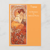 Topaz Precious Stones Alphonse Mucha Briefkaart (Voorkant)