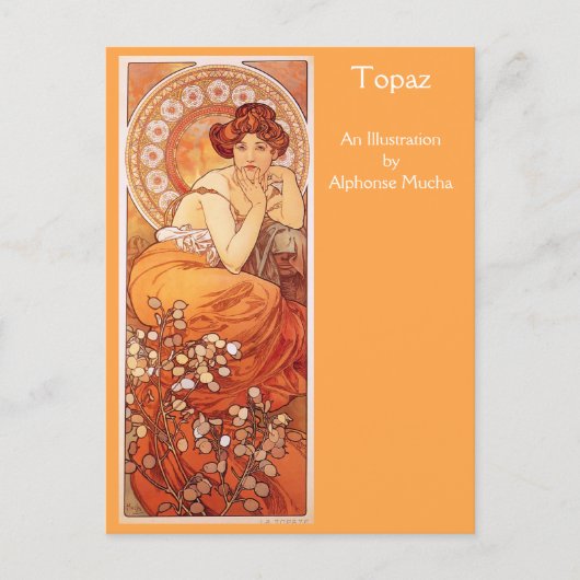 Topaz Precious Stones Alphonse Mucha Briefkaart (Voorkant)
